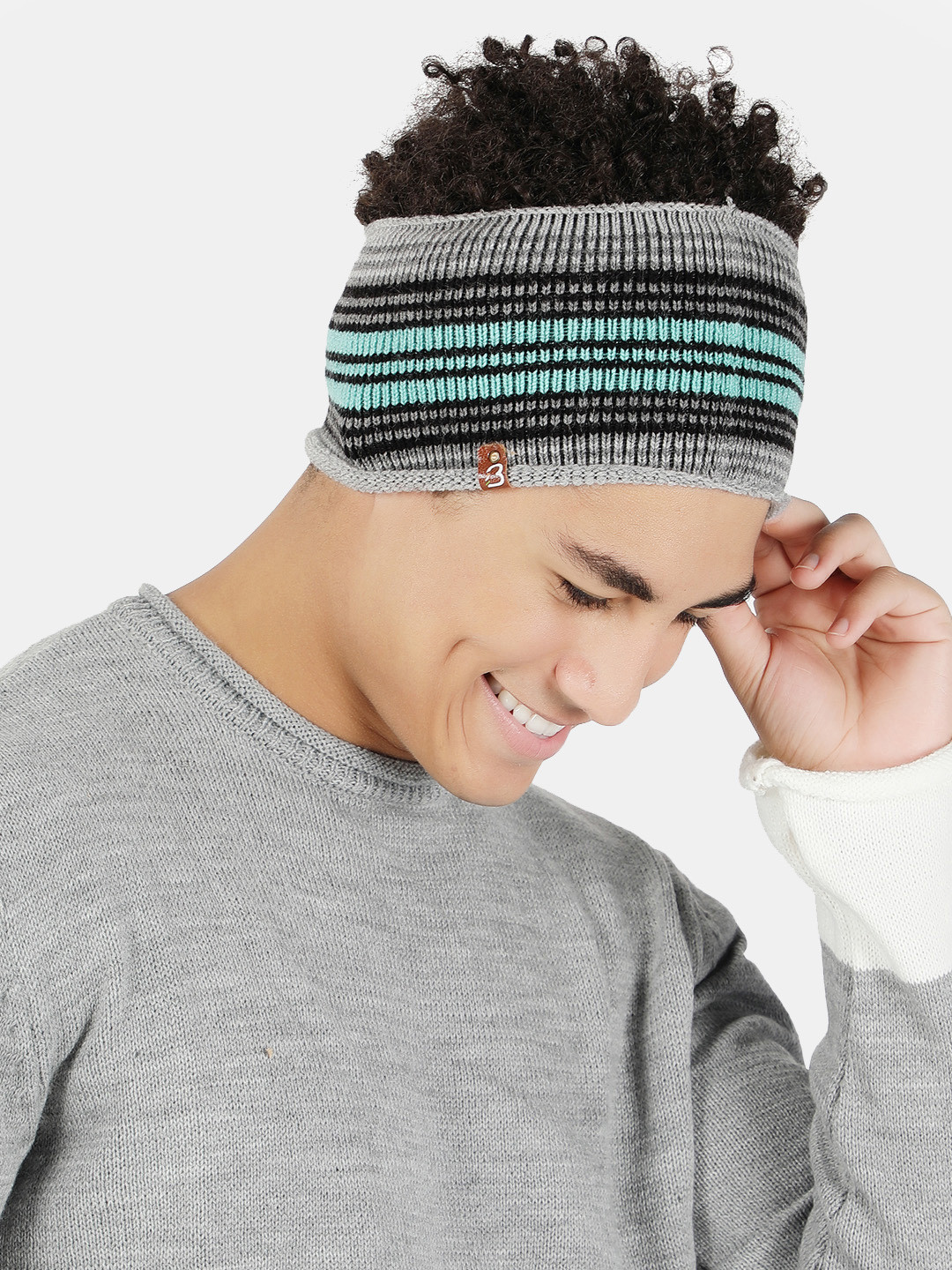 Bharatasya Striped Knit Woollen Headband Earwarmer