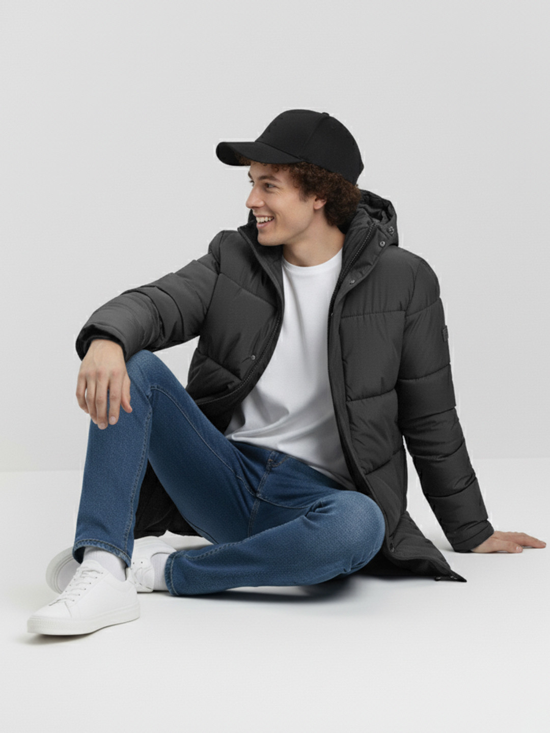 Mast & Harbour Hooded Padded Longline  Jacket