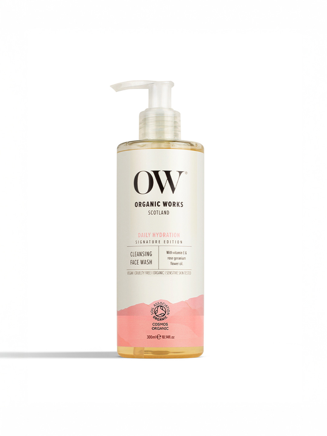 ORGANIC WORKS Cleansing Face Wash with Vitamin E & Rose Geranium Flower Oil - 300 ml