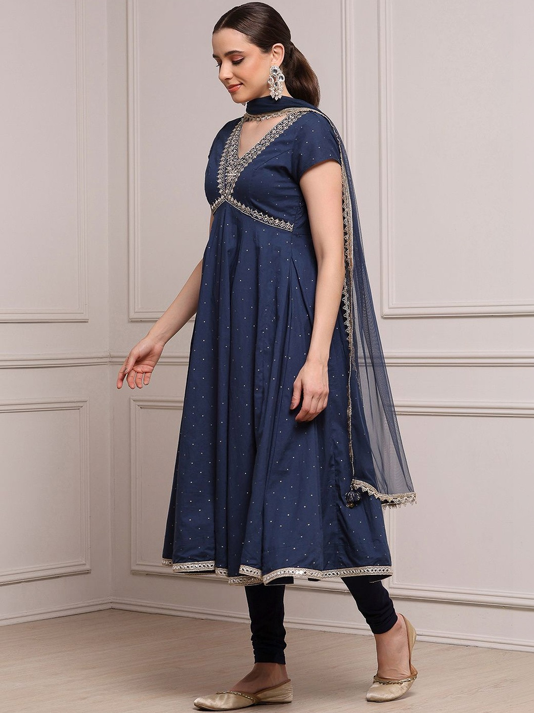 Biba Women Yoke Design Thread Work Anarkali Kurta