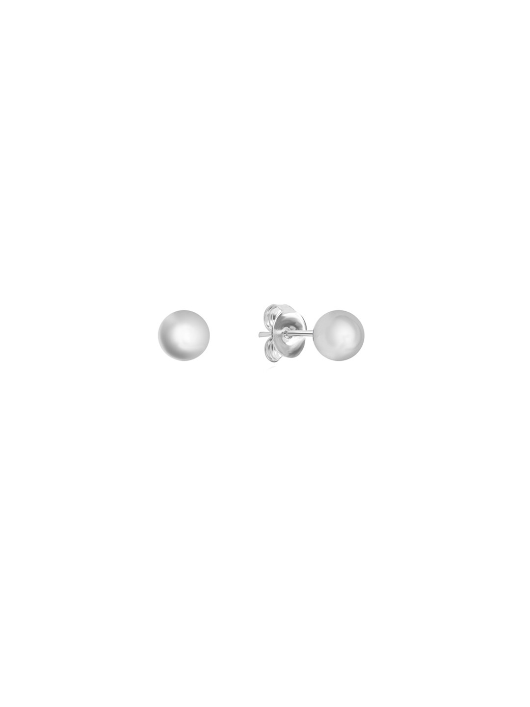 Nistra Rhodium-Plated Sterling Silver Spherical Studs Earrings