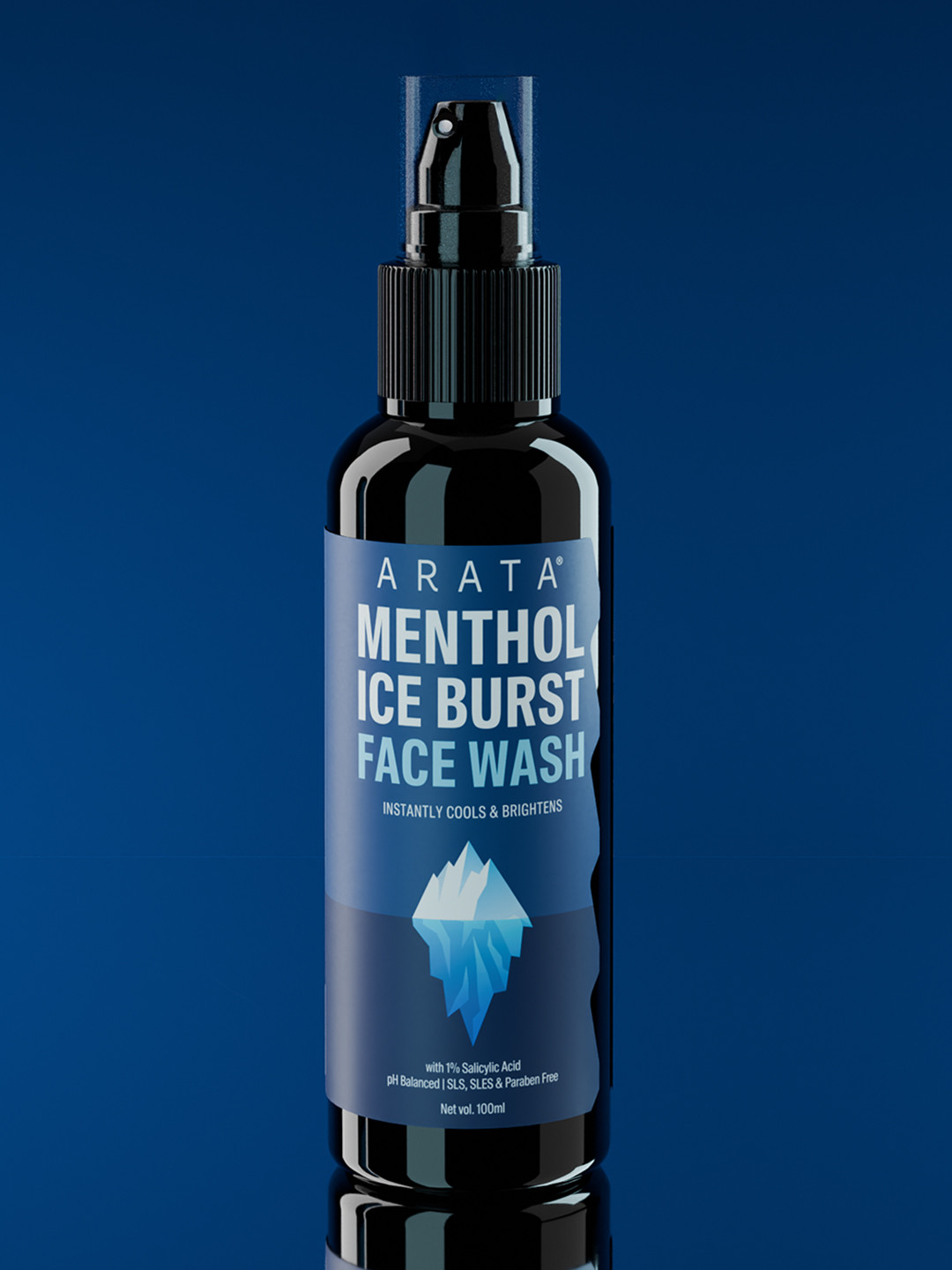 ARATA Menthol Ice Burst Face Wash With 1% Salicylic Acid Treats Acne & Pimples - 100 ml