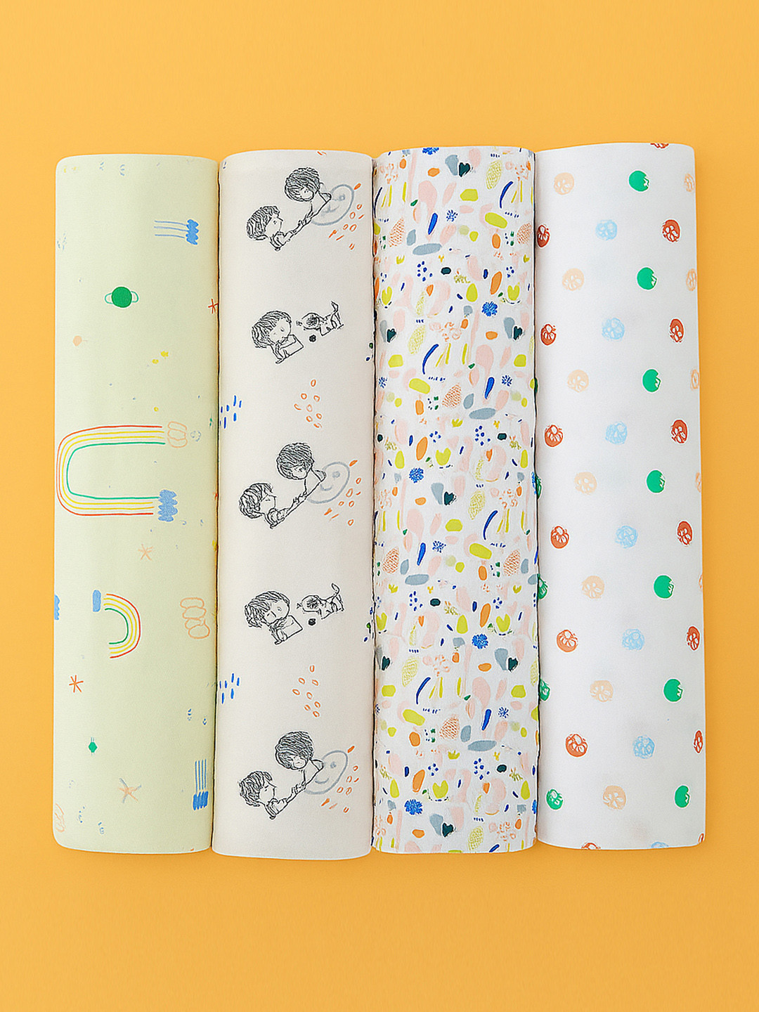Portico Pack of 4 Infants Little Peaches 100% Cotton Muslin Cloth