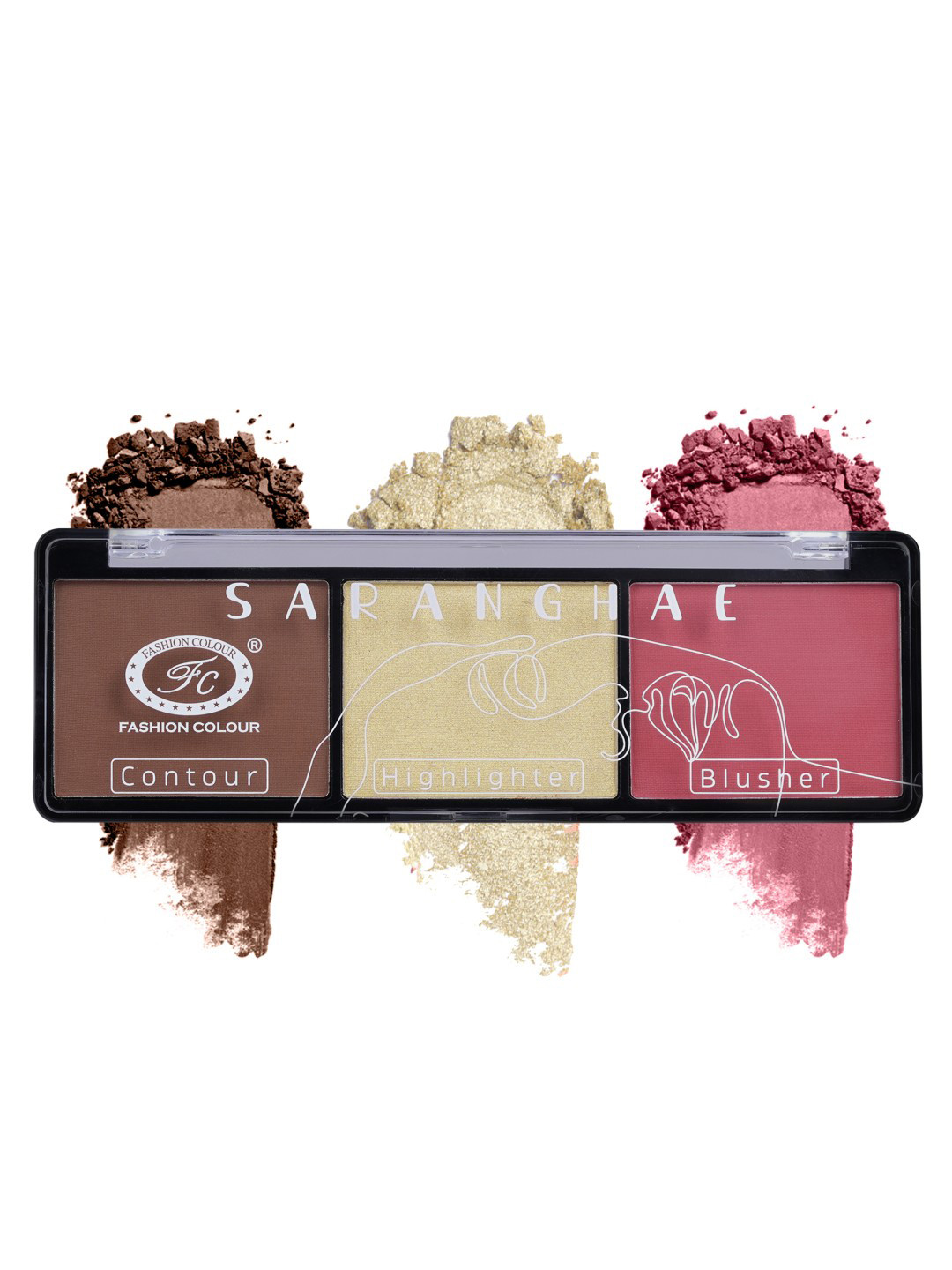 Fashion Colour Saranghae 3 In 1 Long Lasting High Lighter, Contour And Blusher - HBCS01