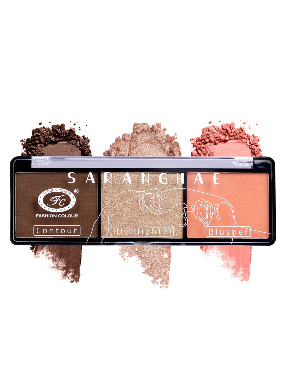 Fashion Colour Saranghae 3 In 1 Long Lasting High Lighter, Contour & Blusher - HBCS02