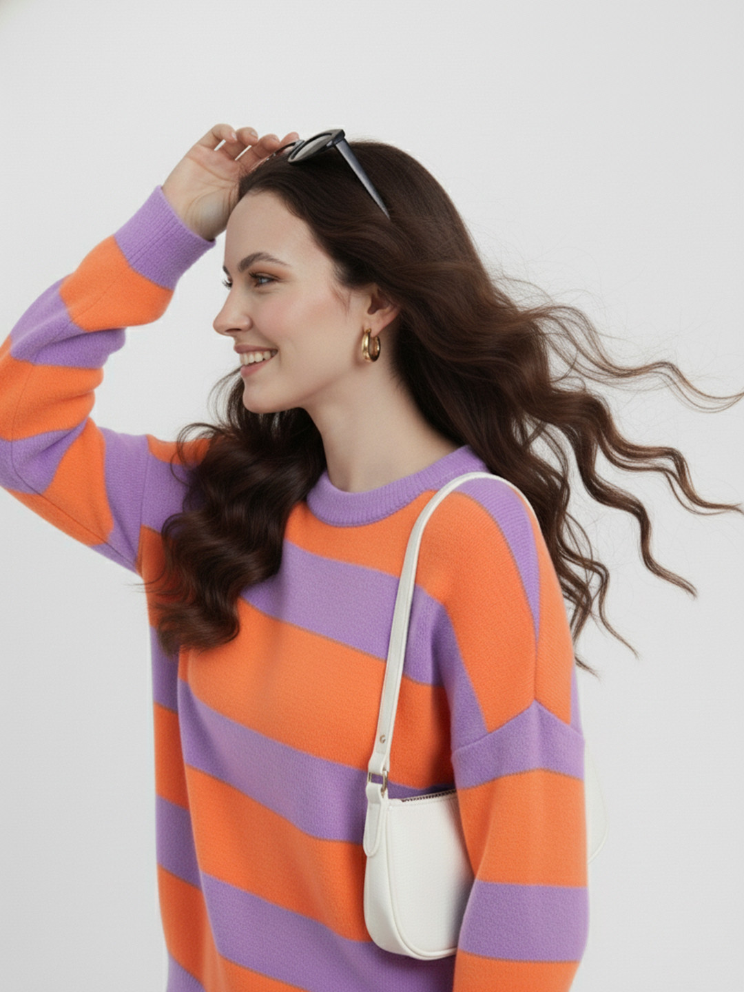Mast & Harbour Self-Striped Relaxed Pullover