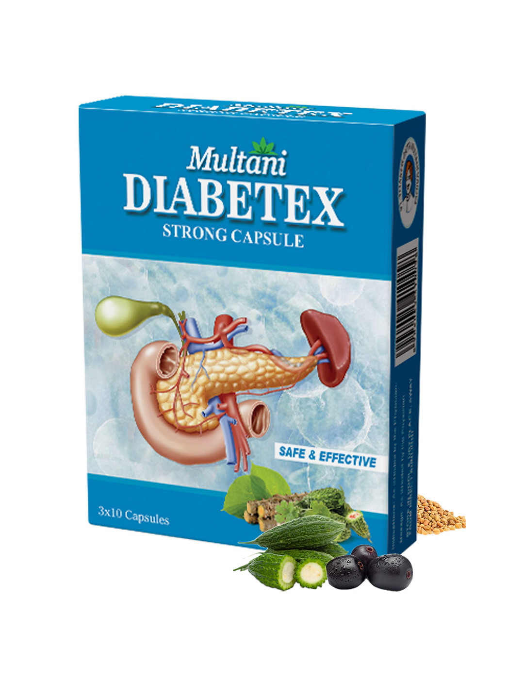 Multani Diabetex Capsules For Blood Sugar Control - 30 Capsules