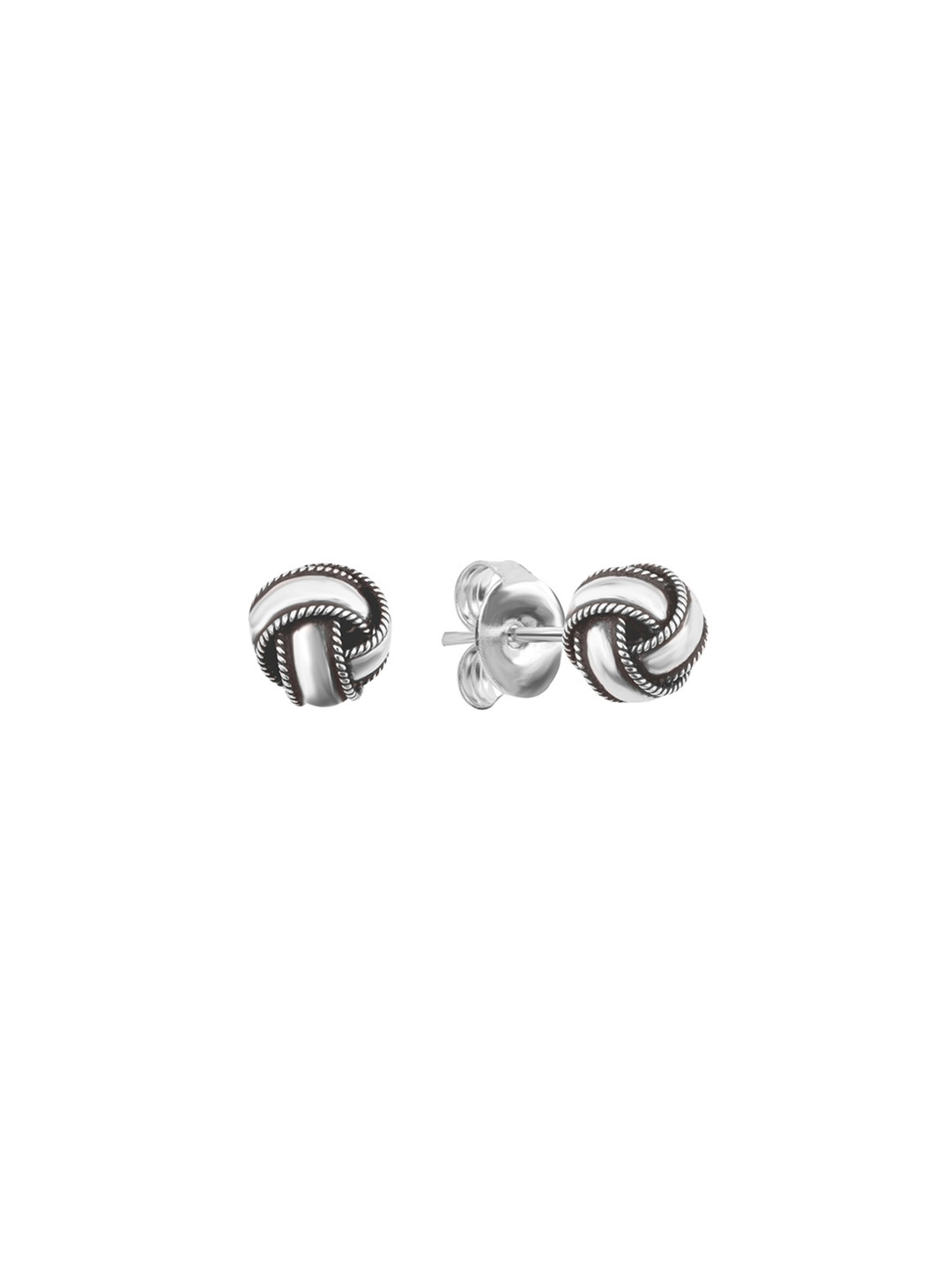 Nistra Sterling Silver Spherical Studs Earrings