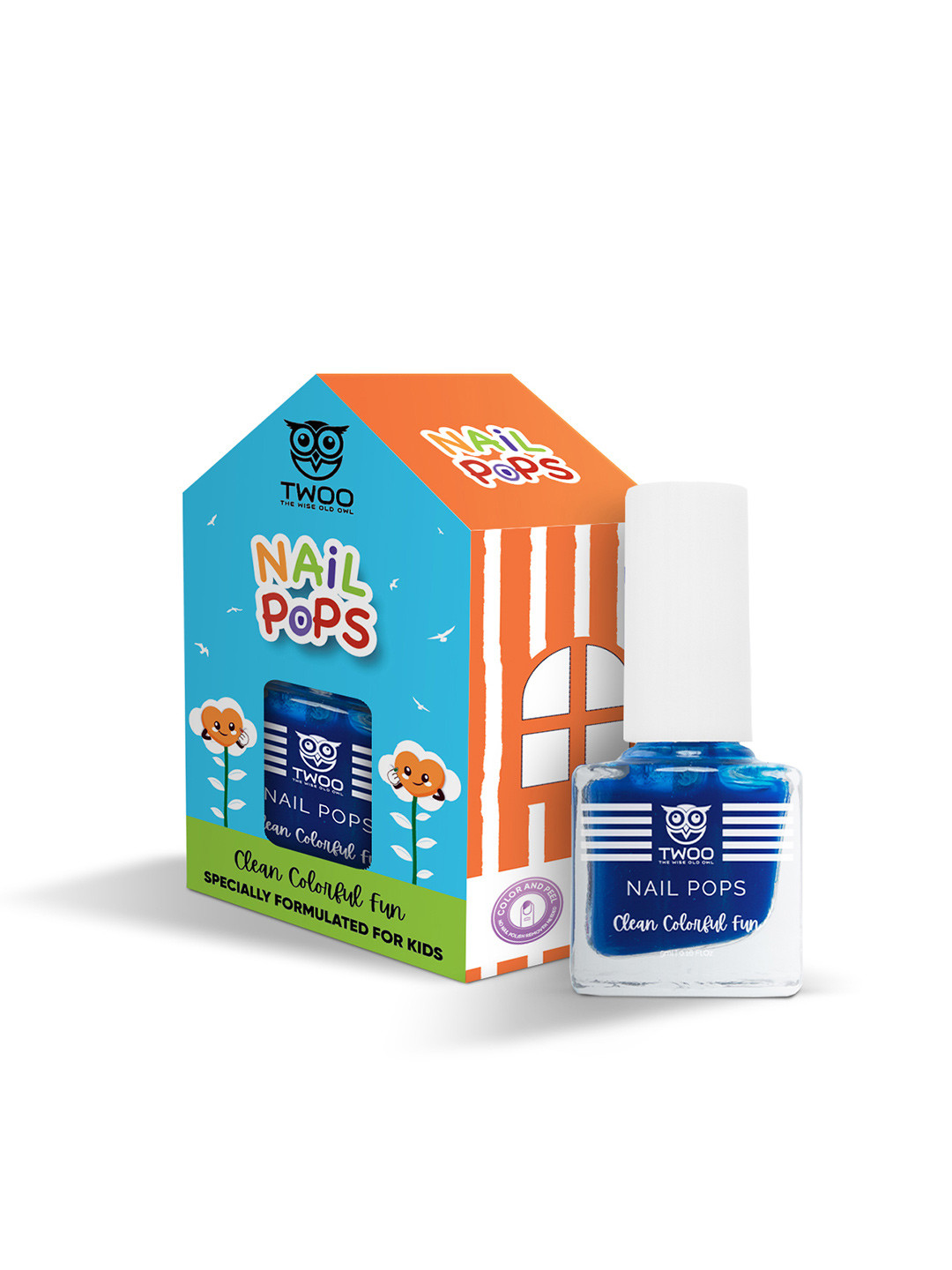 TWOO The Wise Old Owl Girls Nail Pops Nail Polish - 5 ml Brave Blue