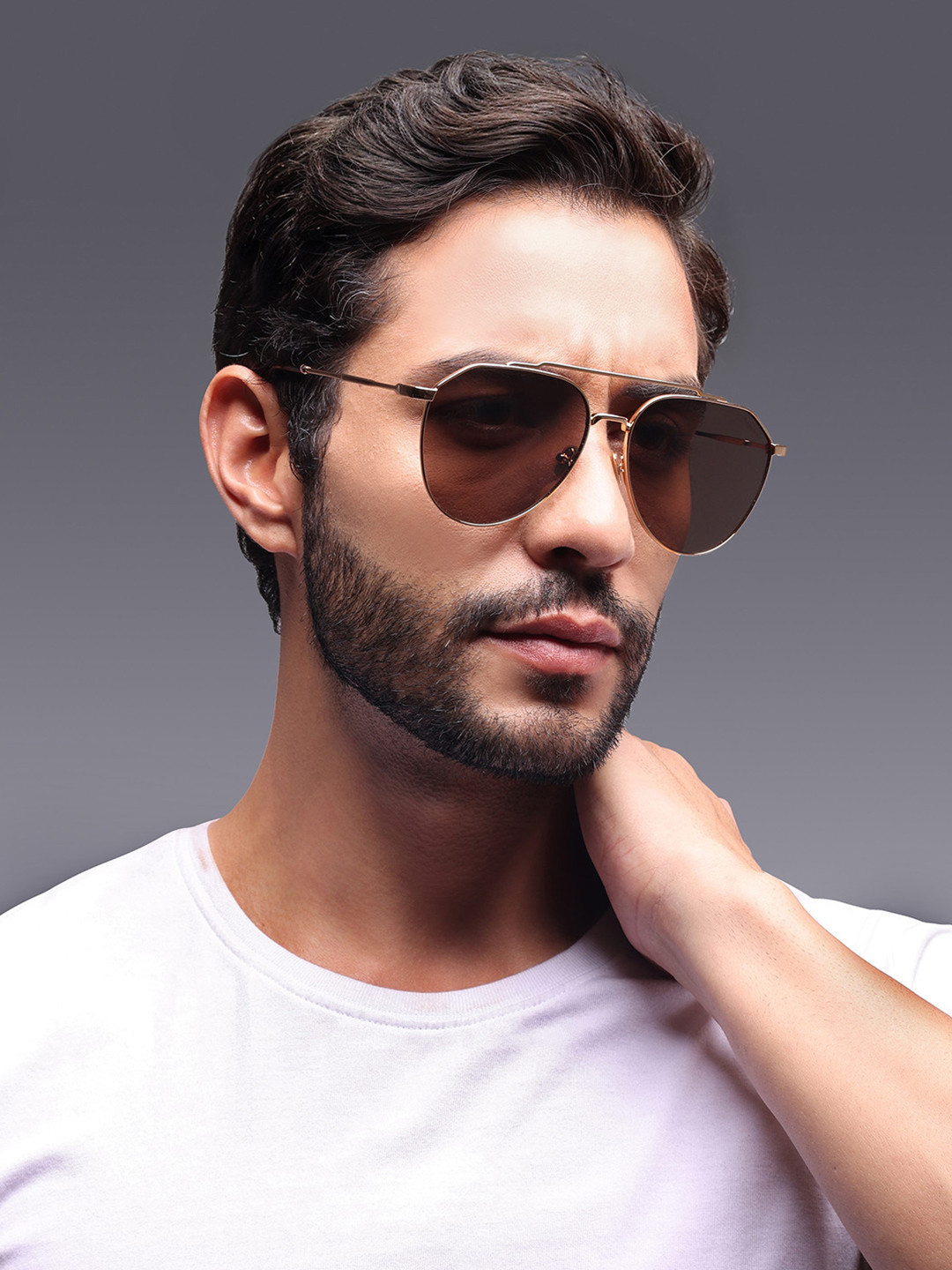 Augussto Unisex Magnus Metal Sunglasses MAGNUS-GLD BRN