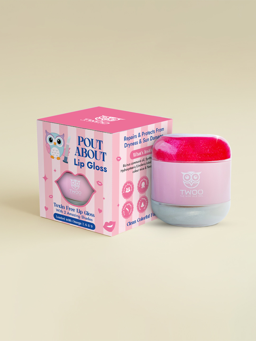 TWOO The Wise Old Owl Lip Gloss- 10 g- Dual Shades