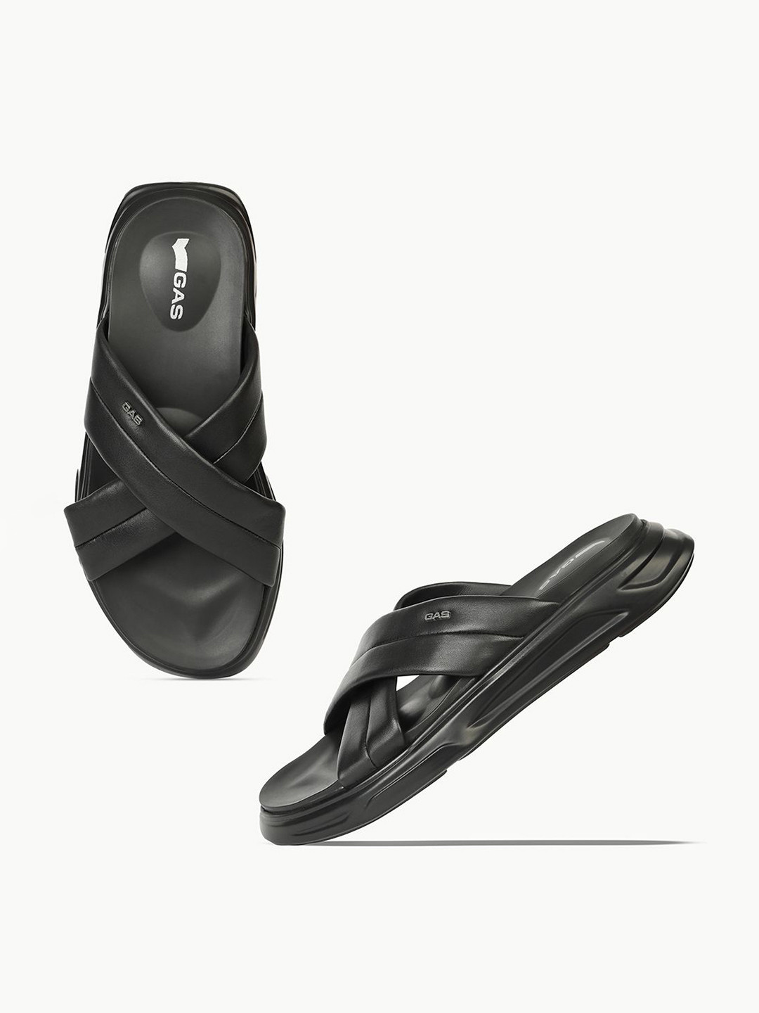 GAS Men's Sole Black Sandals
