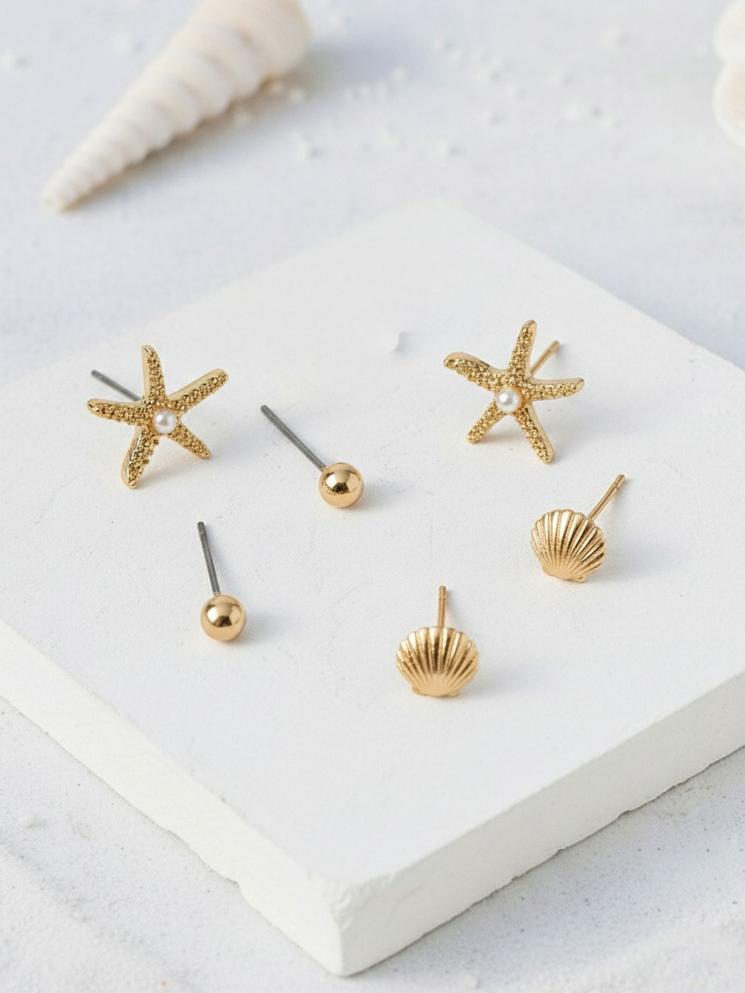 Accessorize Women Set Of 3 Starfish Studs