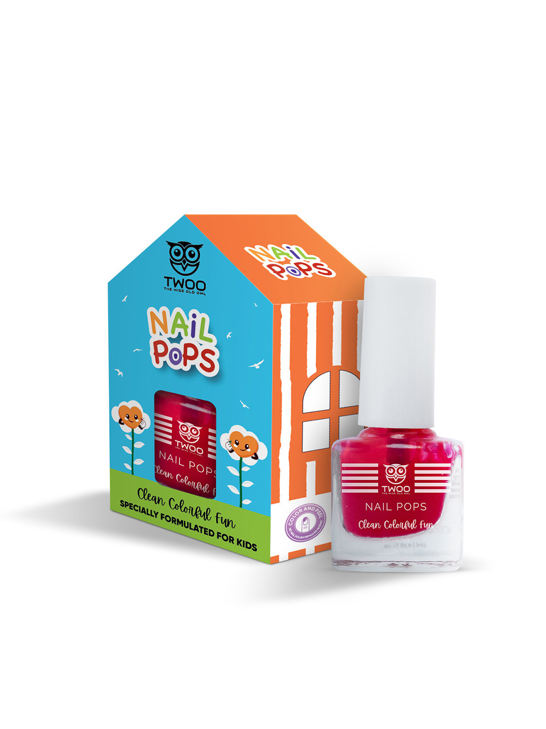 TWOO The Wise Old Owl Girls Nail Pops Nail Polish- 5 ml Rebellious Red