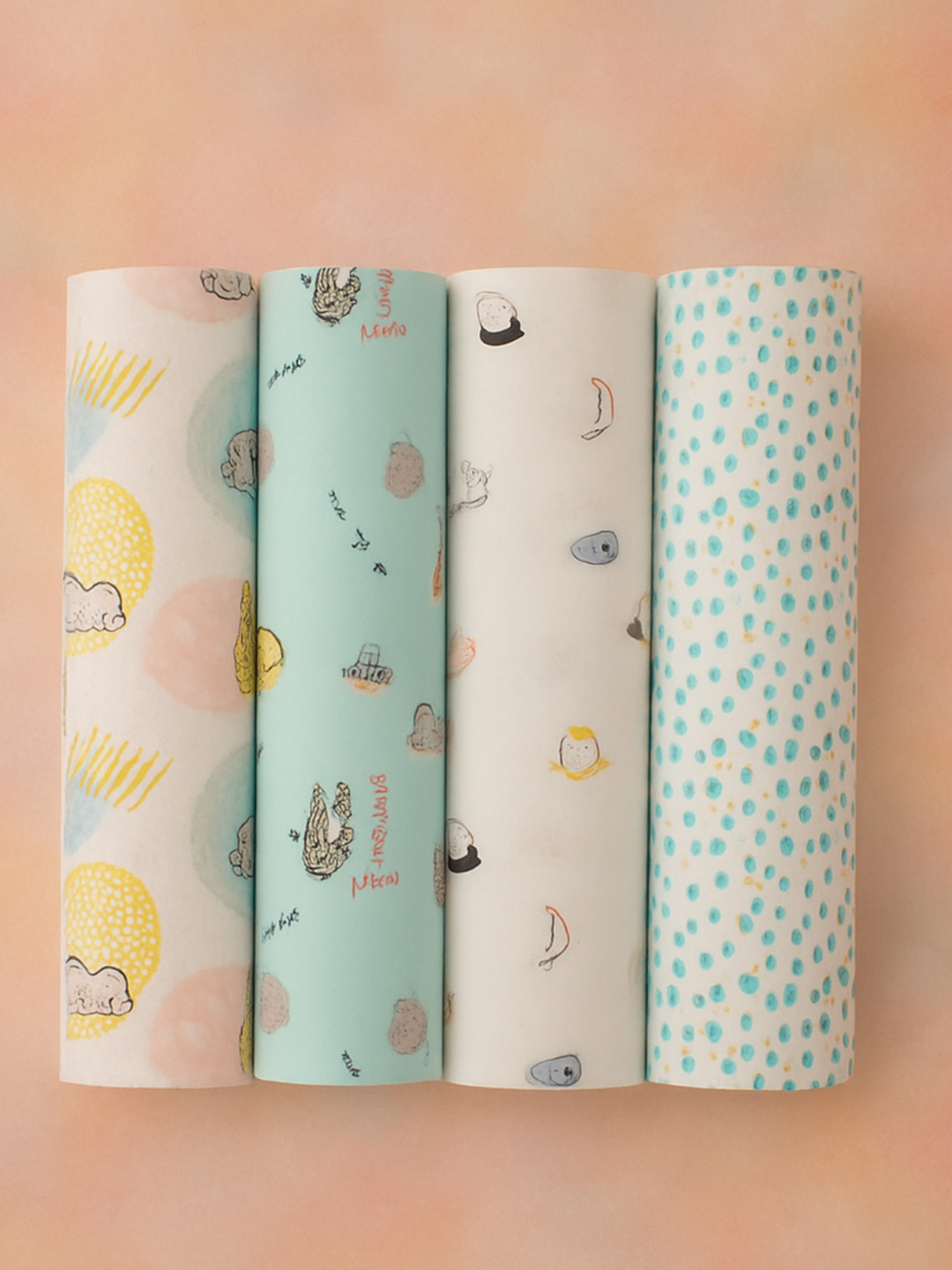 Portico Pack of 4 Infants Little Peaches 100% Cotton Muslin Cloth