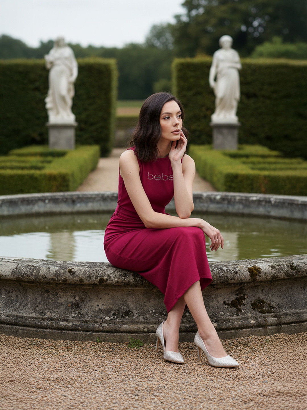 bebe Future Glam Sheath Midi Dress Comes With a Belt