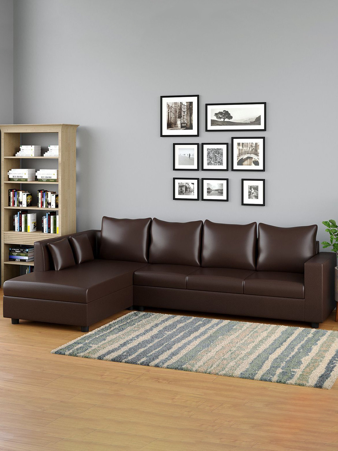 Westido Brown 6-Seater Sofa