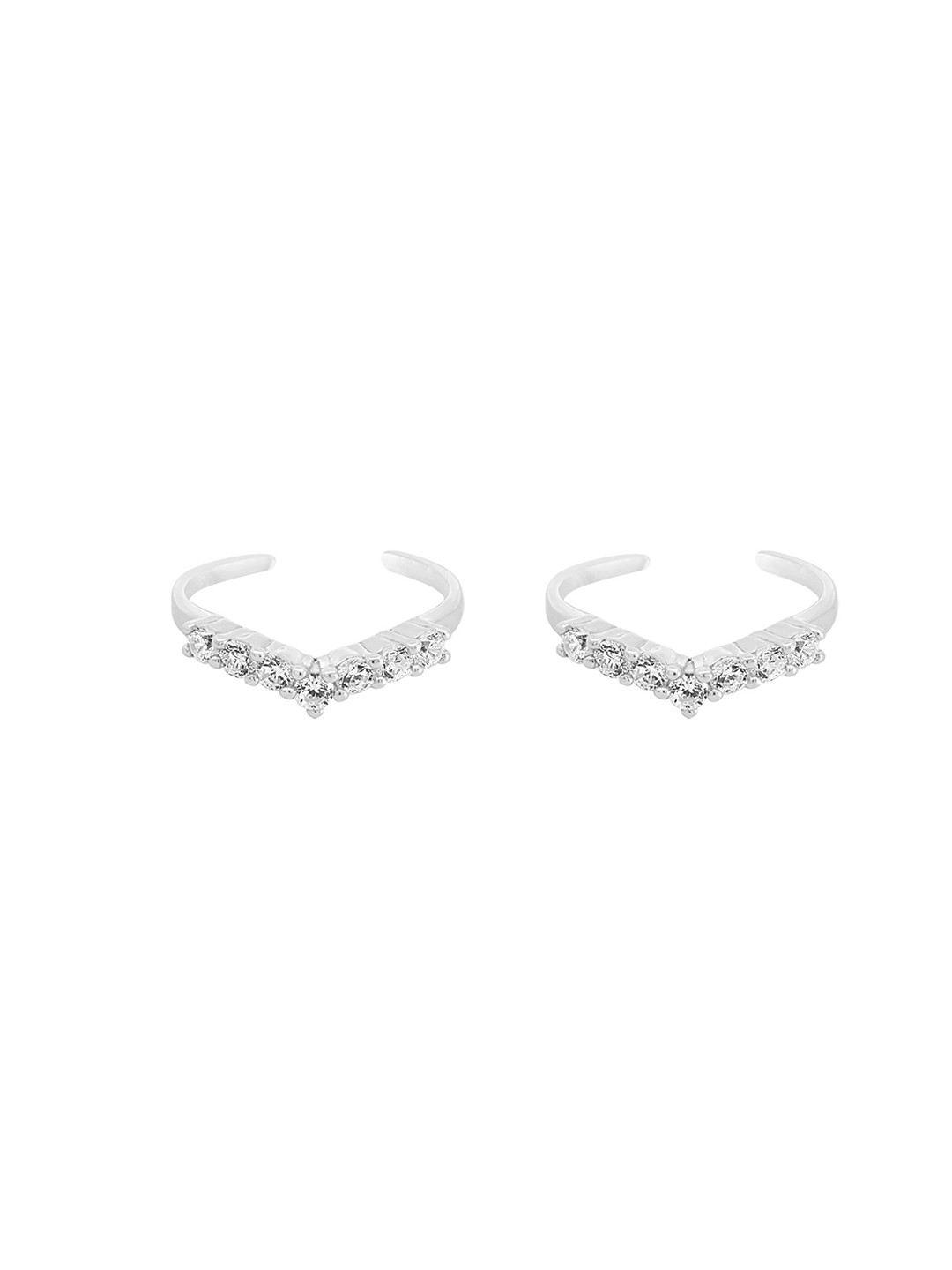 Nistra Rhodium-Plated Toe Rings