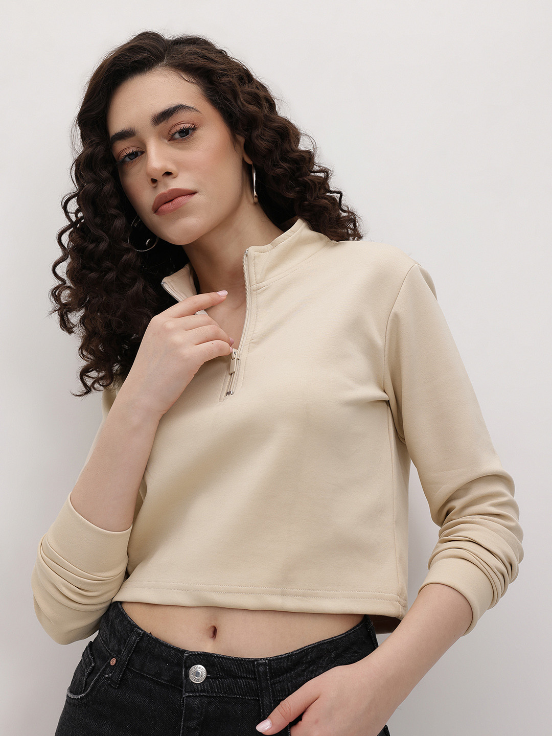 The Roadster Life Co. Mock Collar Crop Top