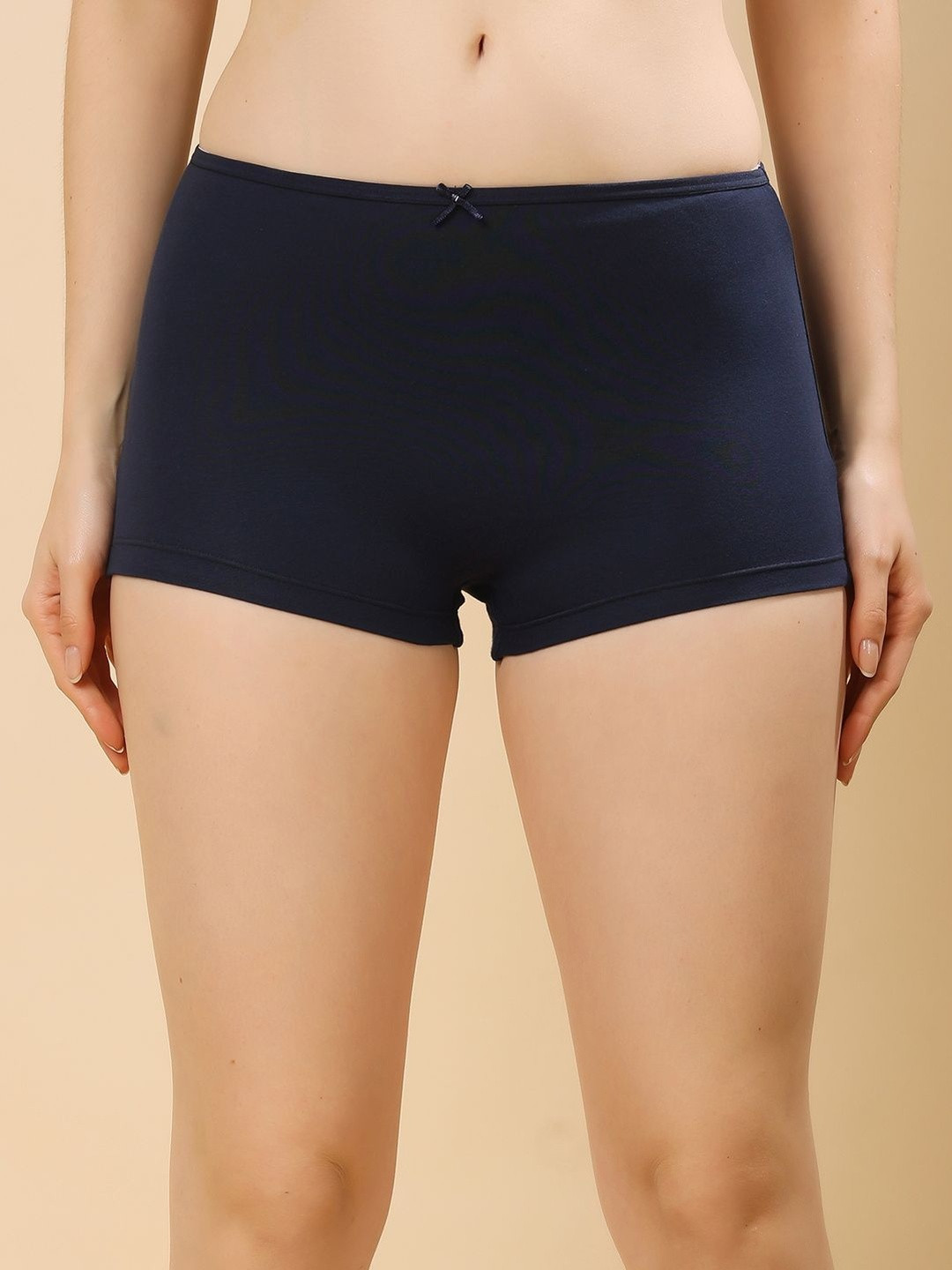 Louis Bayrad Women's Super Combed Cotton High Coverage Mid-Rise Boy Shorts Brief