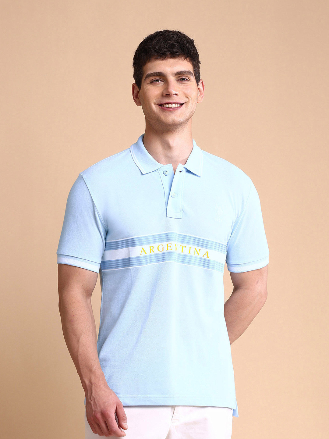 U.S. Polo Assn. Men Iconic Number Slim Fit Cotton Polo T-Shirt