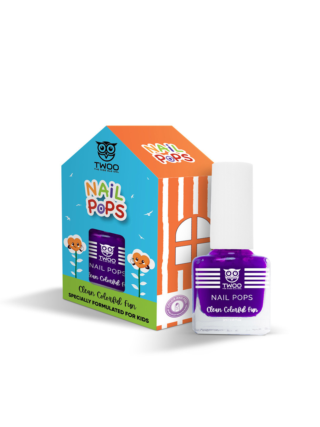 TWOO The Wise Old Owl Girls Nail Pops Nail Polish- 5 ml Purple Punch