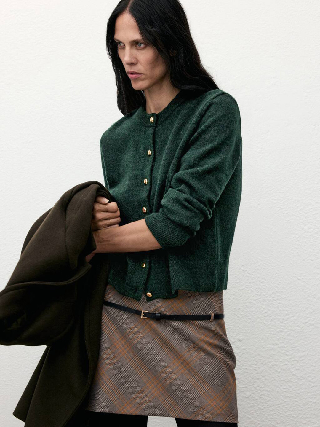 MANGO Knitted Button Cardigan