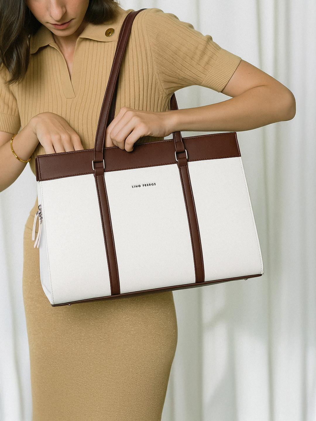 Lino Perros Structured 16 Inch Laptop Shoulder Bag