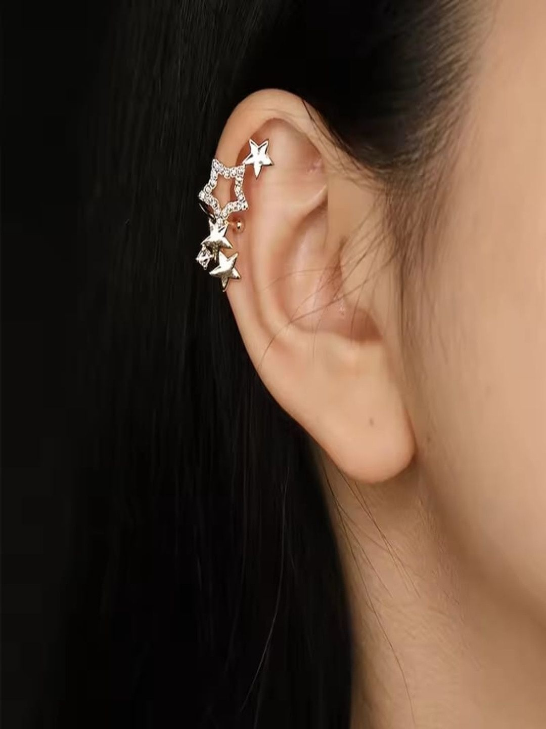 ROYAL NEEDS Star Shaped Ear Cuff Earrings