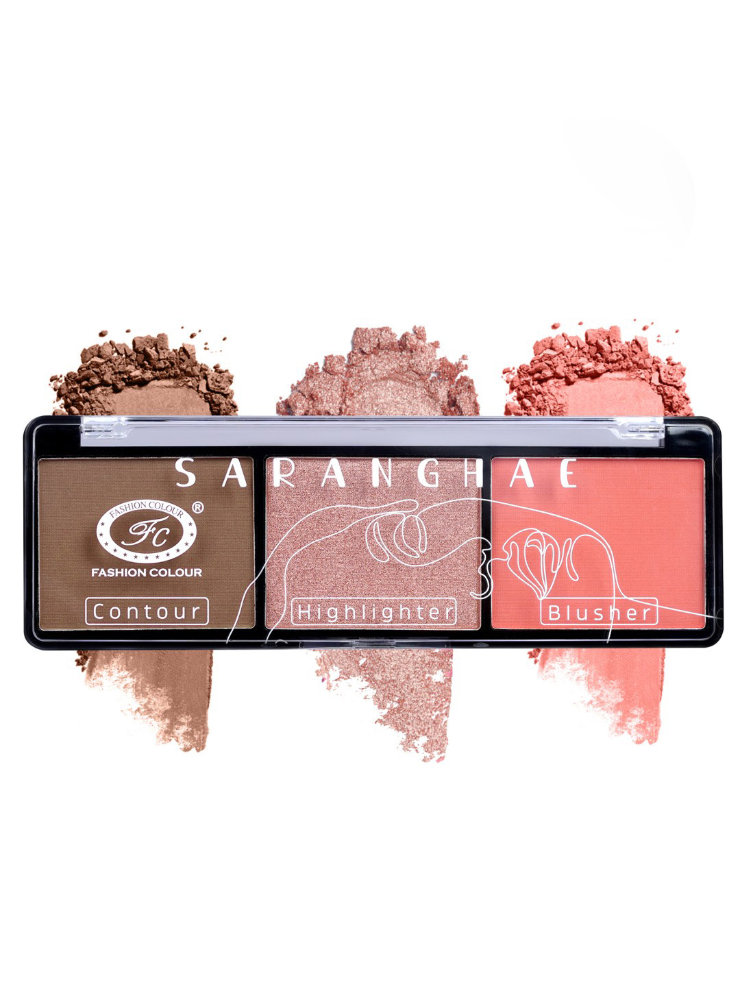 Fashion Colour Saranghae 3 In 1 Long Lasting High Lighter Contour & Blusher - 7 g - HB
