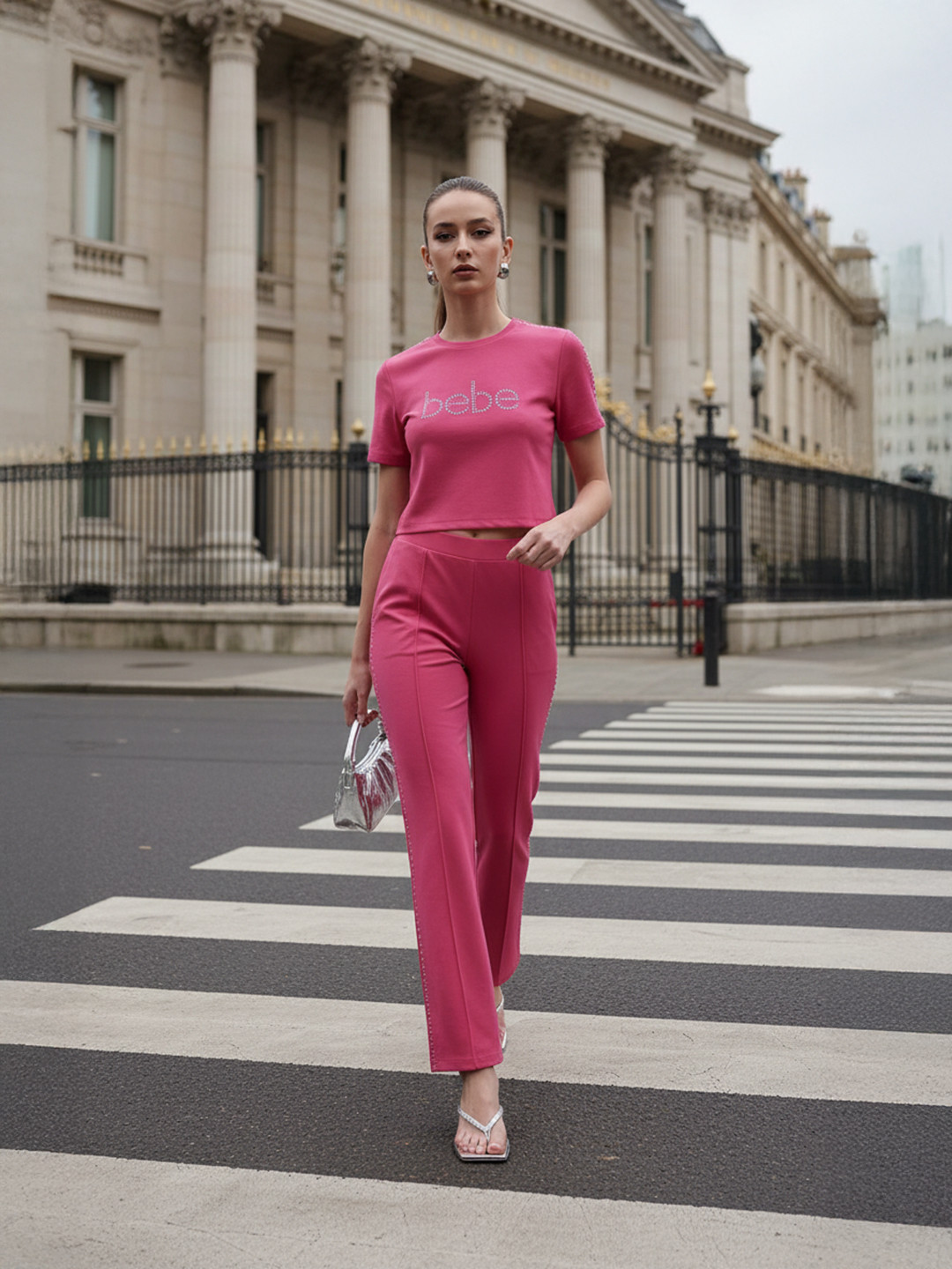 bebe Season Staples Brand Logo Embellished Co-Ords