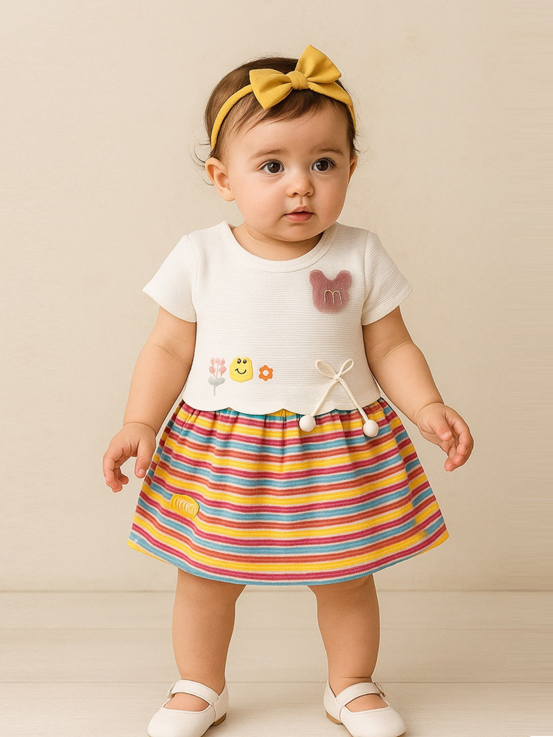 KIKO Striped Fit & Flare Dress