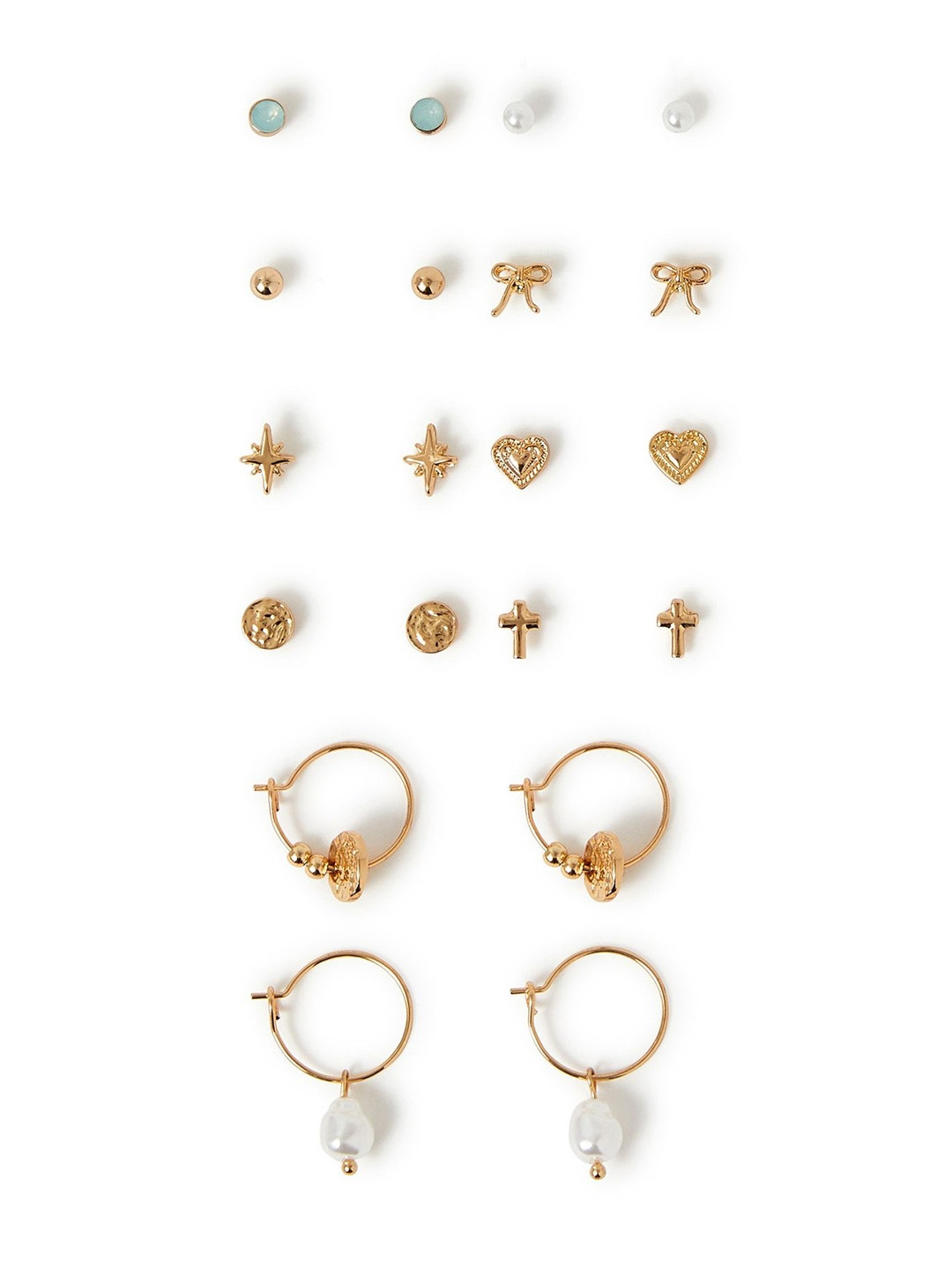 Accessorize Women Set Of 10 Pearl Charm Studs