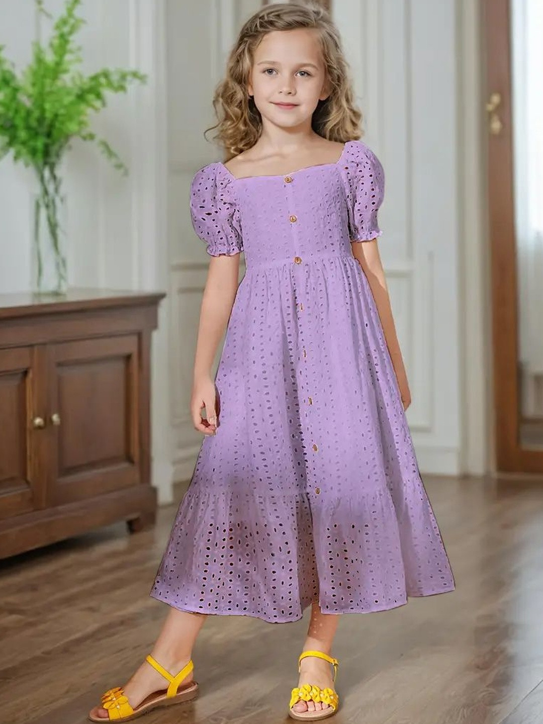 Sangria Girls Cotton Fit & Flared Dresses