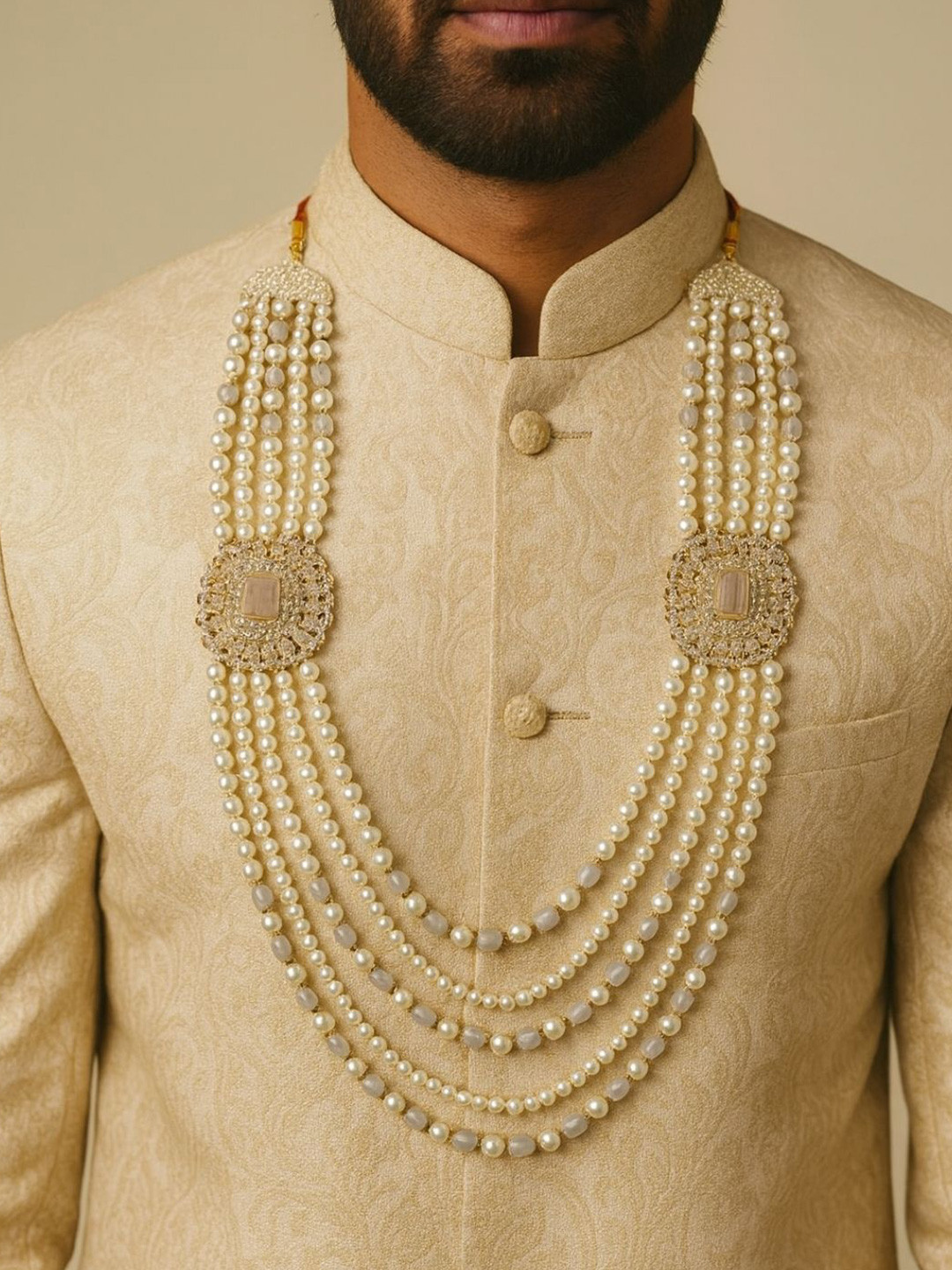 I Jewels Men Grey & White Gold-Plated Chain