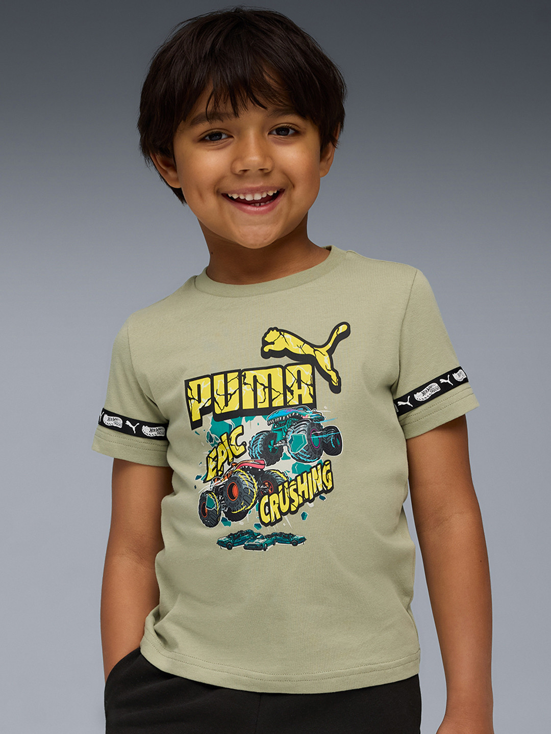 Puma x HOT WHEELS Boys Graphic Crew Cotton Tee