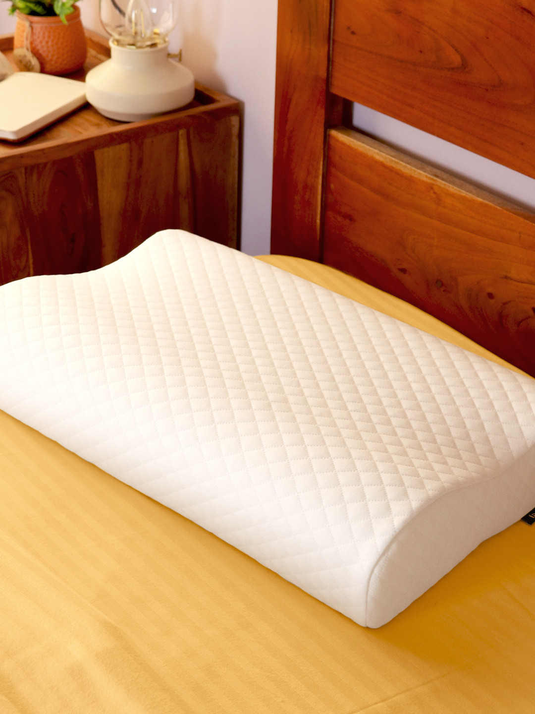 betterhood White Memory Foam Ergonomic Dual Height Large Cervical Sleep Pillow