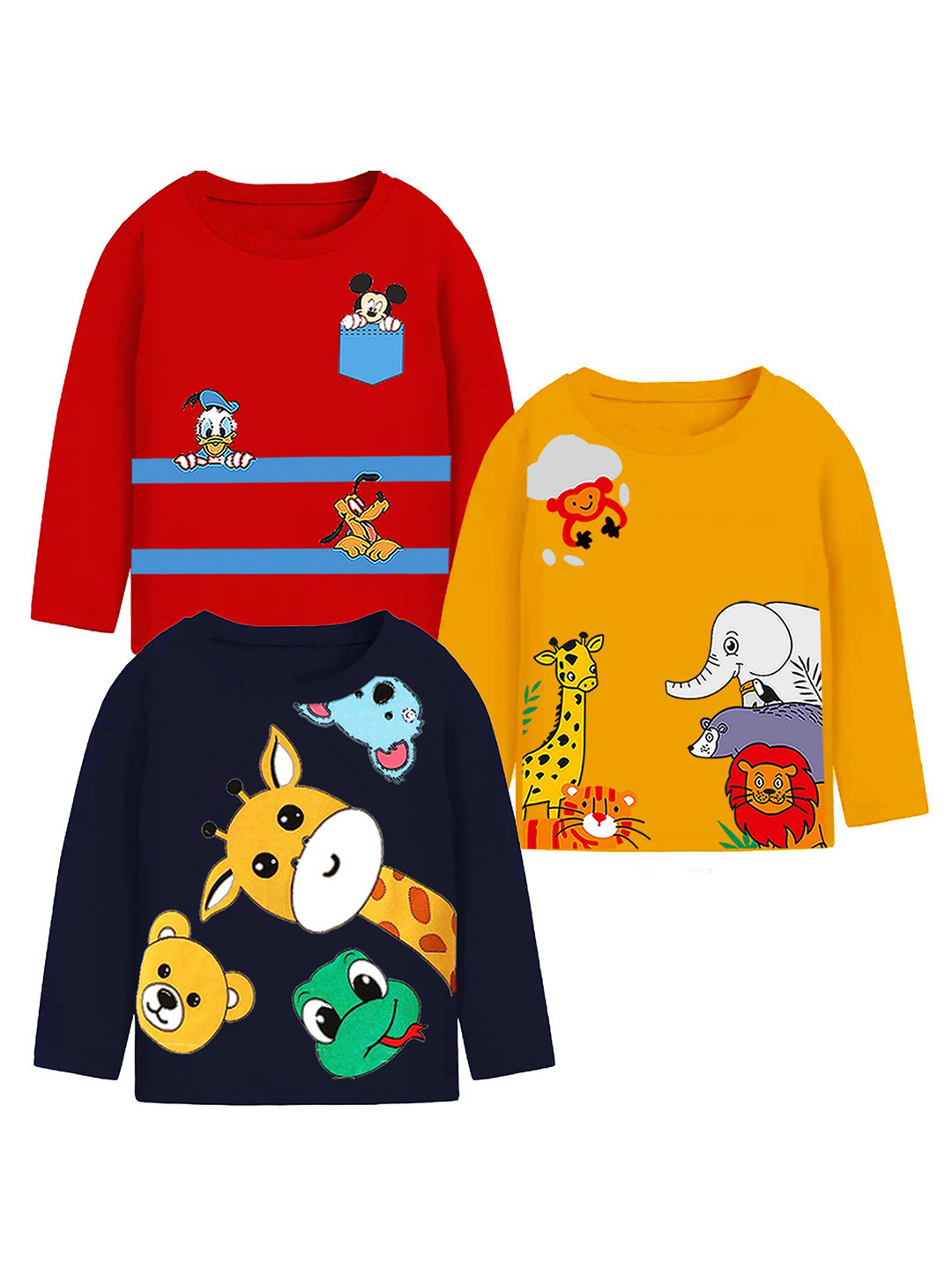 TITTOM Boys Pack of 3 Printed T-shirt