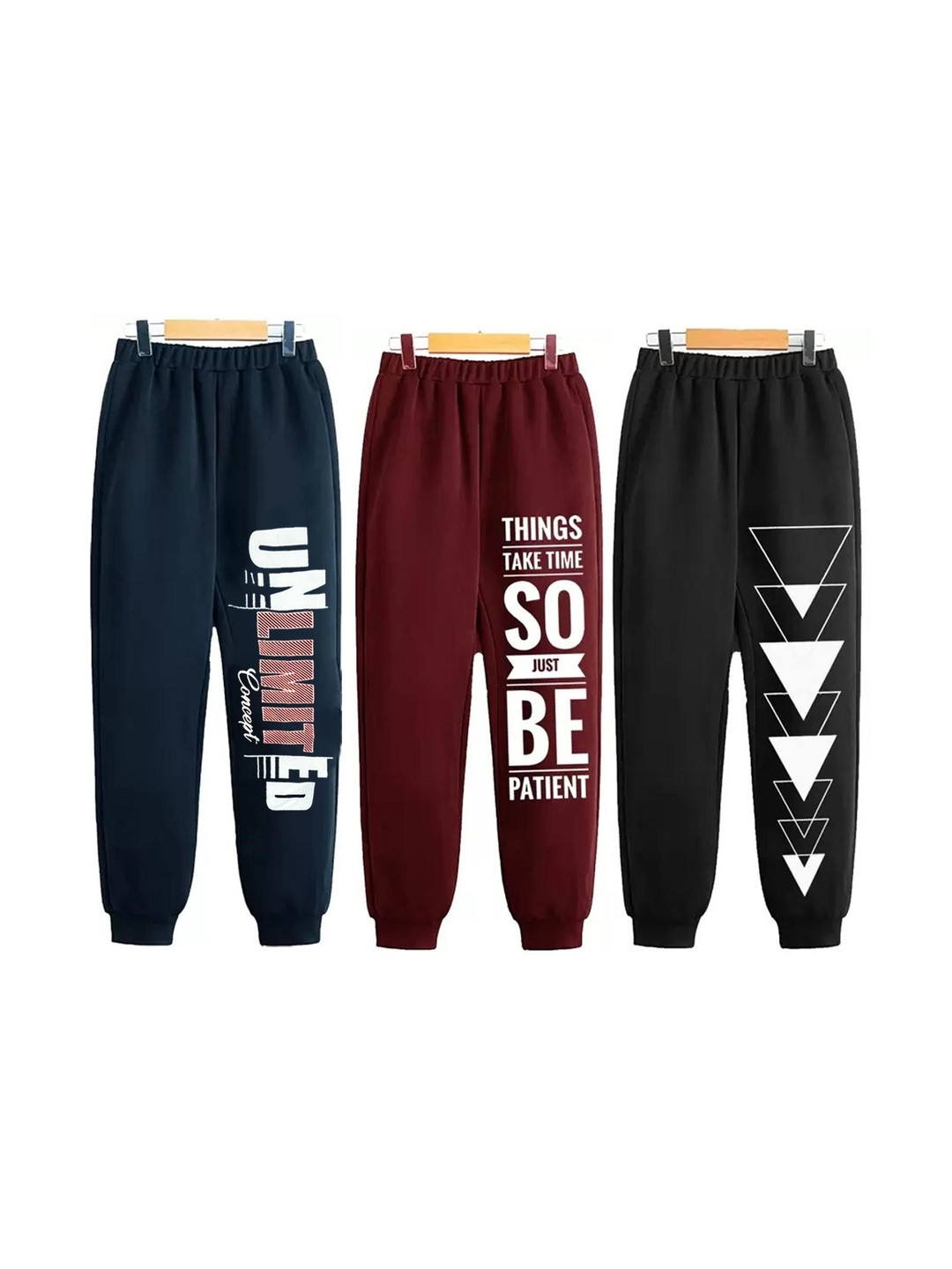 TITTOM Infant Boys Pack Of 3 Printed Pure Cotton Joggers