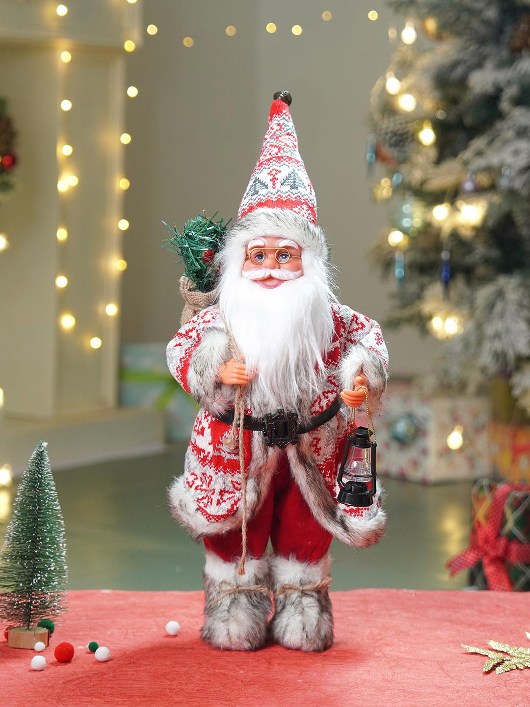 Little Surprise Unisex Box LLP Red & White Snowflakes Santa