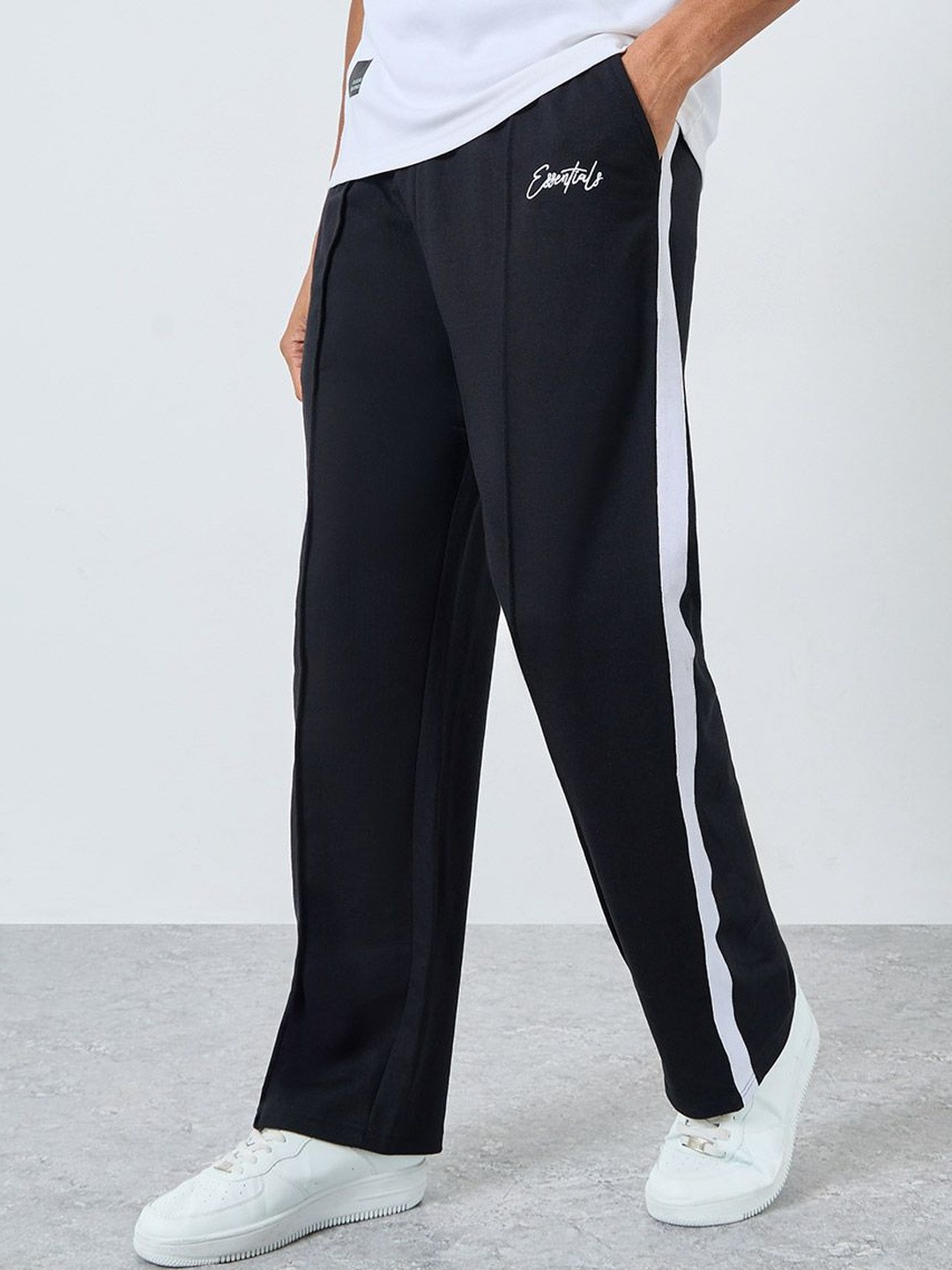 Styli Men Oversized Side Stripe Tape Terry Jogger With Pocket