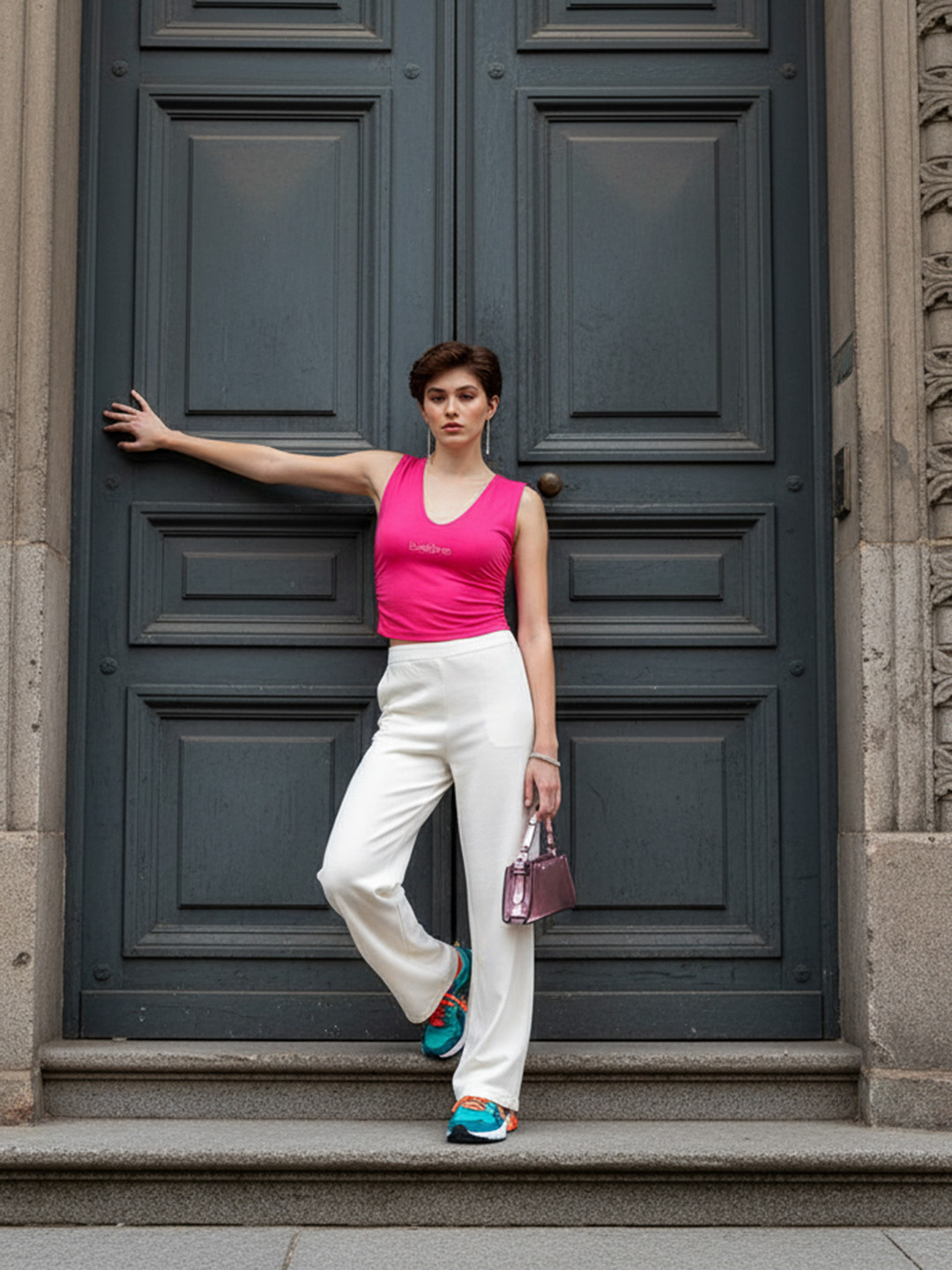 bebe Fitted Ruched Crop Top