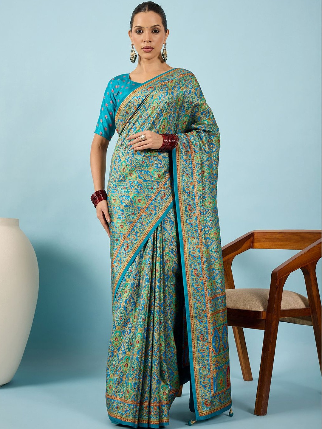 all about you Ethnic Motifs Silk Blend Banarasi Saree