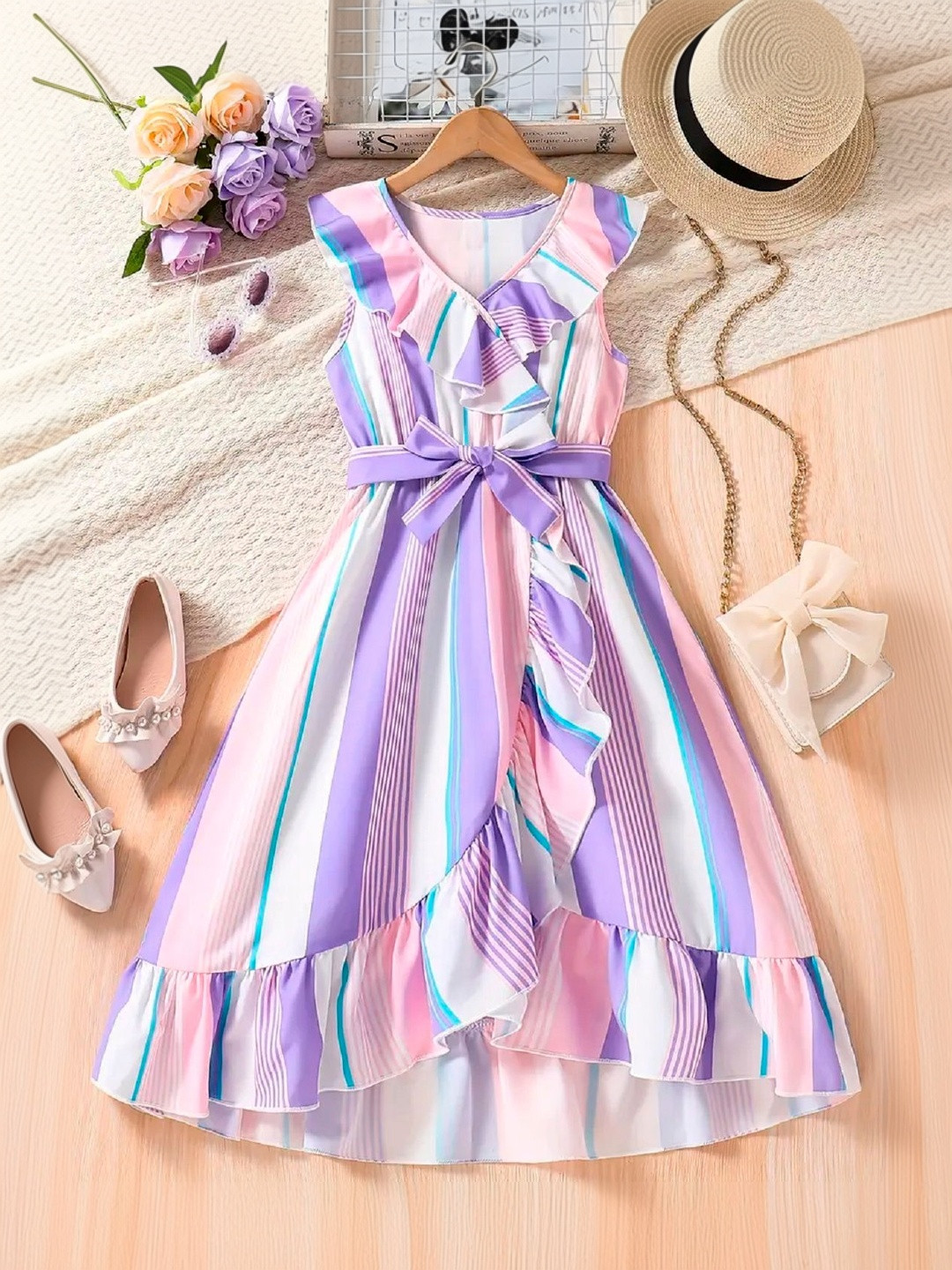 YK Print Fit & Flare Maxi Dress
