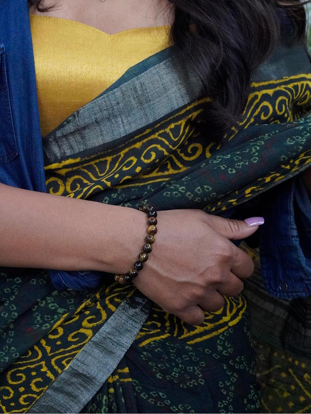 Love Rocks Tiger's Eye Crystal Beaded Bracelet