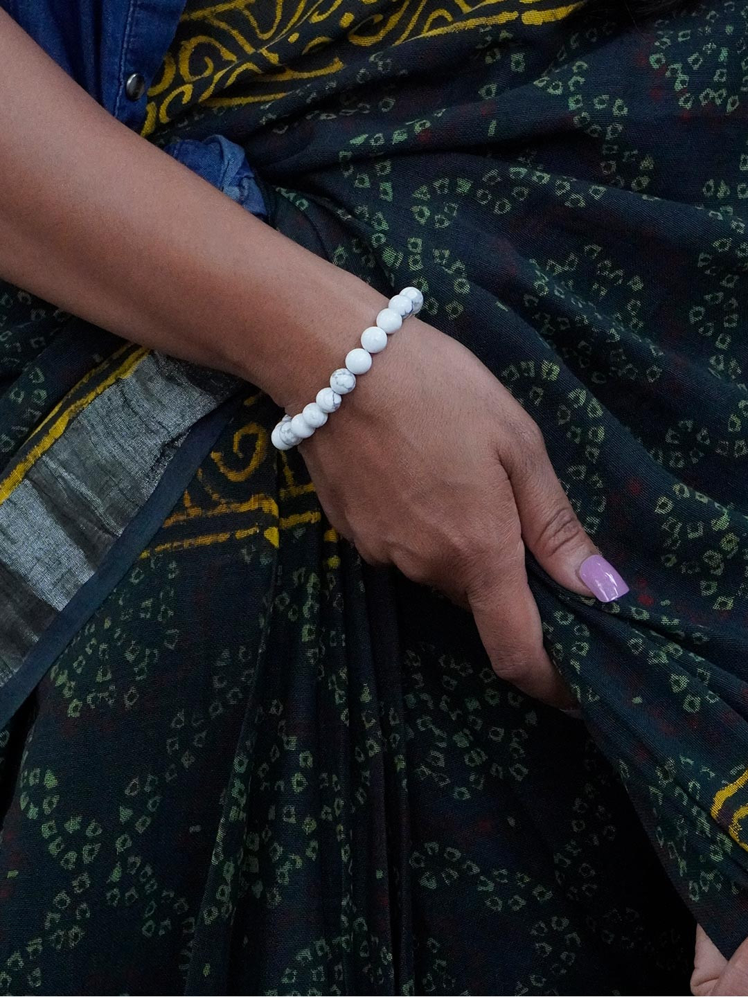 Love Rocks Howlite Beads Unisex Bracelet