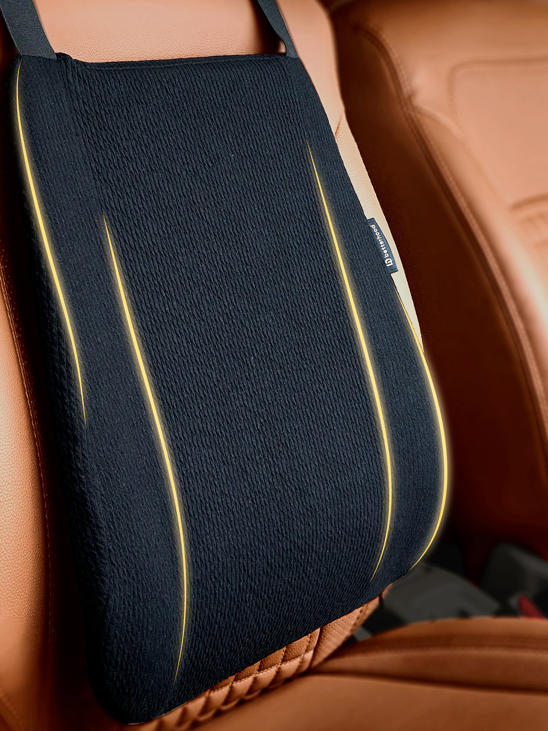 betterhood Black Memory Foam Ergonomic Lumbar Support Backrest Car Cushion