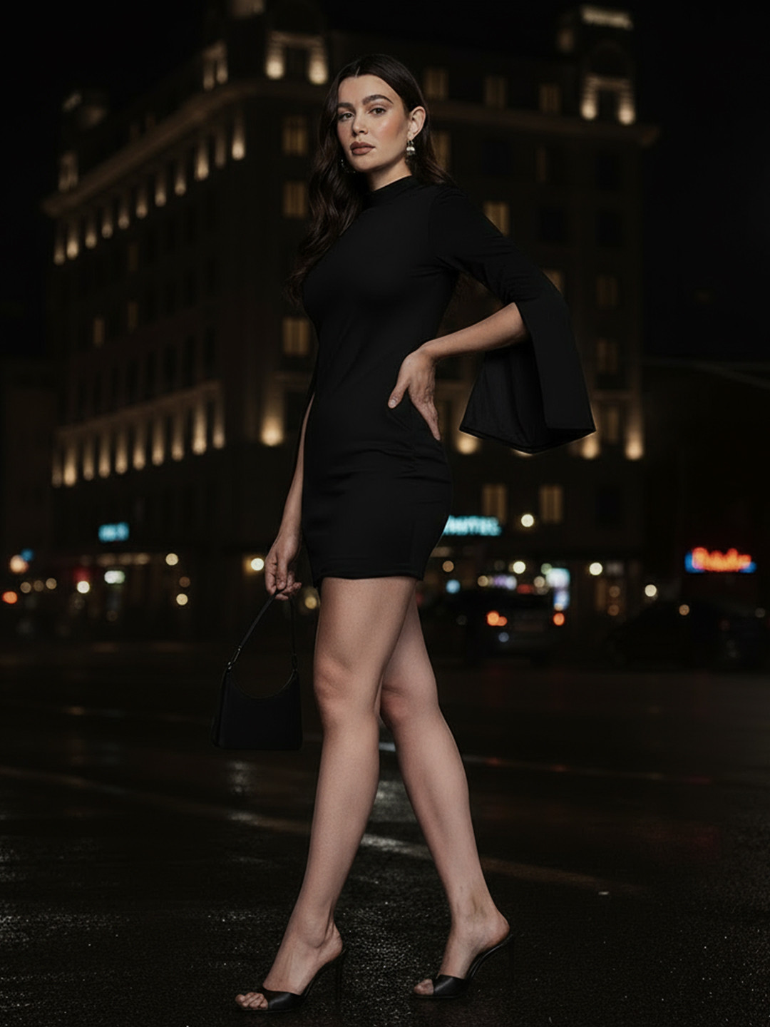 bebe All Day Slit Sleeves Bodycon Mini Dress