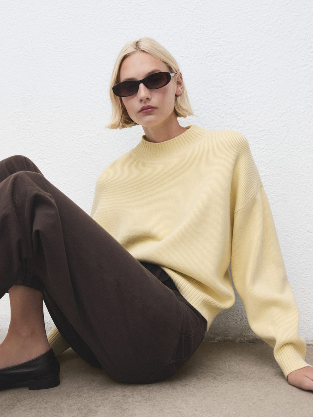MANGO High Neck Oversized Pullover