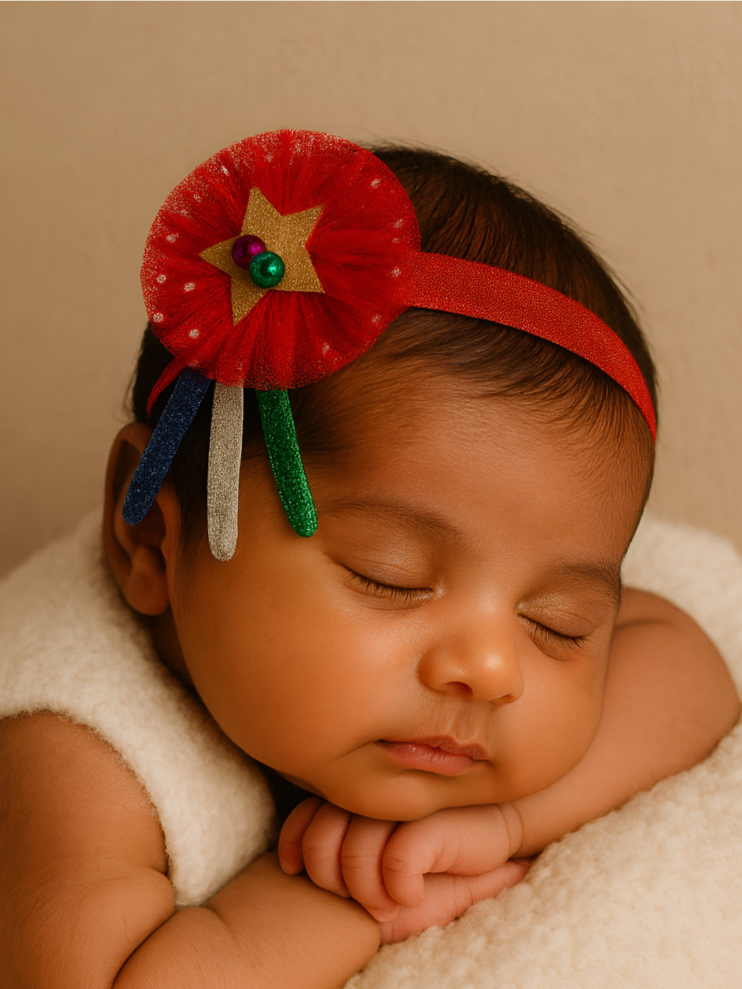 Choko Baby Girls Christmas Bow with Glitter Star Festive Holiday Hairband